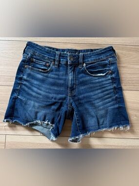 American Eagle Outfitters Dark Blue Denim Cutoff Shorts
